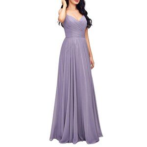 NWT J'Adore Dresses J17040 Chiffon Prom Dress Smoke Size 14